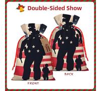 US Military Soldiers Patriotic Memorial Day Print Cordón Regalo Reutilizable Bolsas Regalos de Fiesta Vacaciones Cumpleaños Bolsas ecológicas