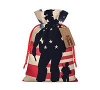 US Military Soldiers Patriotic Memorial Day Print Cordón Regalo Reutilizable Bolsas Regalos de Fiesta Vacaciones Cumpleaños Bolsas ecológicas