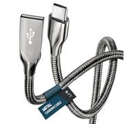 US Original Cable de carga USB-C a USB-A a prueba de mascotas (6 pies) de metal trenzado ultra duradero tipo C (bronce)