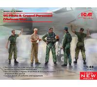 US Pilots & Ground Personal Vietnam War 5 Figures New Moldes 1:48 Plástico Kit