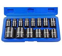 US PRO 1679 14 piezas DR Impact Sockets Shallow Metric Kraft-Steckschlüsseleinsatz, 1/2 10-32 mm, 14-tlg