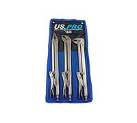US PRO 1838 Tools-Alicates de Agarre, Planos y curvados, de Largo Alcance, con Bloqueo de Topo, 38 cm, Azul