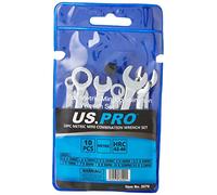 US PRO 2079 - Juego de llaves combinadas (10 unidades, 4-11 mm, cromadas)