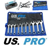 US PRO 2202 - Juego de 10 llaves combinadas métricas de 10 mm a 19 mm