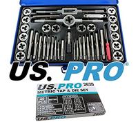 US PRO 2620 Juego de 40 machos y Troqueles métricos de aleación de Acero M3-M12, Azul