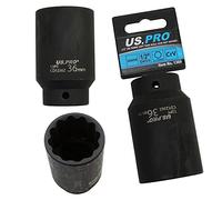 US PRO B1369 - Llave de vaso de impacto métrico doble profundo de 36 mm, 1/2 pulgada