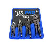 US Pro B1674 - Juego de alicates, 12,7 cm, 16,5 cm, 17,8 cm, 25,4 cm, color negro