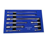 US PRO B4188 Tools - Juego de extensión de barra oscilante (9 piezas, 1/4 3/8 1/2 dr, color azul