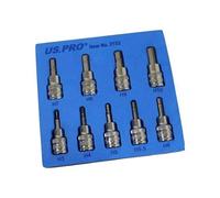 US PRO Tools 2152 - Juego de 9 llaves hexagonales DR de 3/8 pulgadas, 48 mm de largo, 3-10 mm