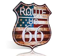 不适用 US Route 66 SHIELD - Cartel de chapa con diseño de cueva, bar, garaje retro