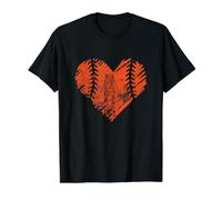 US State City by The Bay Baseball Vintage Heart Camiseta gráfica económica, Hombre, Negro, M
