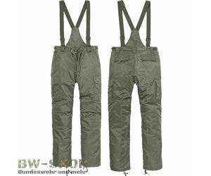 US THERMOHOSE MA1 + TIRANTES FORRADOS OLIVA / NEGRO EJÉRCITO PANTALONES DE IN...