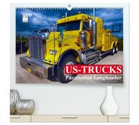 US-Trucks. Faszination Langhauber (hochwertiger Premium Wandkalender 2027 DIN A2 quer), Kunstdruck in Hochglanz: Die faszinierenden LKW-Giganten der US-Highways