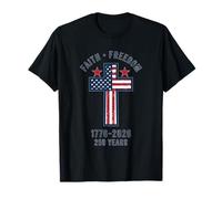 USA 1776 2026 Faith and Freedom USA Flag Camiseta