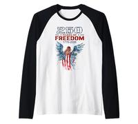 USA 250 Aniversario celebra ángel patriótico y Bandera Camiseta Manga Raglan
