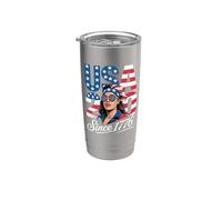 USA 250 Aniversario Celebra Cool Patriotic Woman 1776 Vaso térmico de acero inoxidable de doble pared