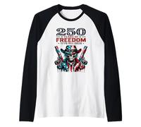 USA 250 Aniversario Celebra el Hombre Cráneo Patri Camiseta Manga Raglan