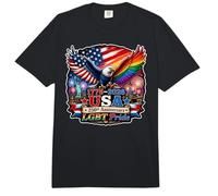 USA 250 Aniversario LGBT Liberty & Pride Eagle Rainbow Comfort Colors Adult Heavyweight T-Shirt