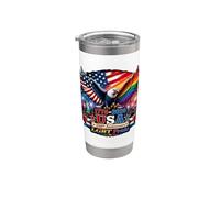 USA 250 Aniversario LGBT Liberty & Pride Eagle Rainbow Vaso térmico de acero inoxidable de doble pared