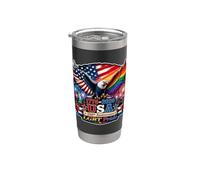 USA 250 Aniversario LGBT Liberty & Pride Eagle Rainbow Vaso térmico de acero inoxidable de doble pared