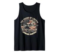USA 250 Aniversario Sound Liberty Guitar Rock Music Band Camiseta sin Mangas