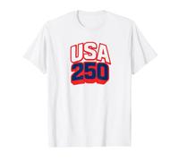 USA 250th 1776-2026 Patriotic American Freedom 4 de Julio Camiseta gráfica económica, Hombre, Blanco, L