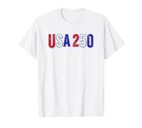 USA 250th 1776-2026 Patriotic American Freedom 4 de Julio Camiseta gráfica económica, Hombre, Blanco, L