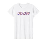 USA 250th 1776-2026 Patriotic American Freedom 4 de Julio Camiseta gráfica económica, Mujer, Blanco, L