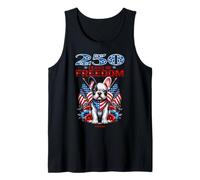 USA 250th Anniversary Celebra Cool Patriotic Boxer Puppy Camiseta sin Mangas