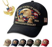 USA 250th Anniversary Hat -Bald Eagle Printed, Marine Corps 250th Anniversary Hat, Adjustable Retro Washed Cap, Men & Women (Black1)