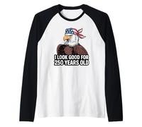 USA 4th of July Flag Design Love America United States Camiseta Manga Raglan