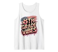 USA 8th Grade Vibes First Day America Teacher Besties Squad Camiseta sin Mangas