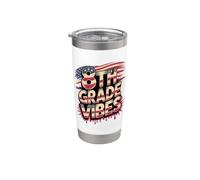 USA 8th GRADE VIBES First Day America Teacher Besties Squad Vaso térmico de acero inoxidable de doble pared