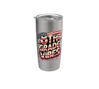 USA 8th GRADE VIBES First Day America Teacher Besties Squad Vaso térmico de acero inoxidable de doble pared