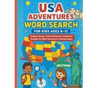 USA Adventures Word Search for Kids Ages 8-12: Fun USA Activity Book with Educational Puzzles & Coloring Pages to Explore States & Landmarks