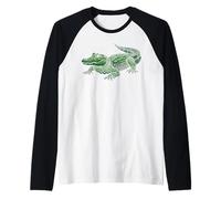 USA America - Animales - Cocodrilo Camiseta Manga Raglan
