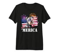 USA American Flag Merica 4th July Miniature Schnauzer Lover Camiseta Premium