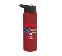 USA American Sunglass Christmas in July Stainless Steel Insulated Water Bottle