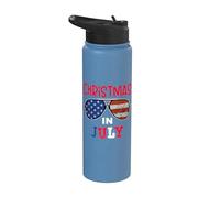 USA American Sunglass Christmas in July Stainless Steel Insulated Water Bottle