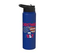 USA American Sunglass Christmas in July Stainless Steel Insulated Water Bottle