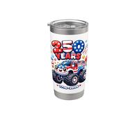 USA Anniversary 250 Monster Truck 250th America 4 de julio Vaso térmico de acero inoxidable de doble pared