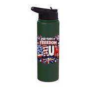 USA Anniversary 250 Years of Freedom BRUH America 4 de julio Stainless Steel Insulated Water Bottle