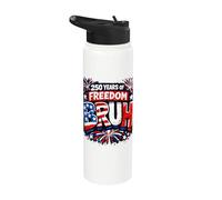 USA Anniversary 250 Years of Freedom BRUH America 4 de julio Stainless Steel Insulated Water Bottle