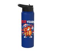 USA Anniversary Dabbing Hotdog Bun 250th America 4 de julio Stainless Steel Insulated Water Bottle