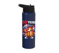 USA Anniversary Dabbing Hotdog Bun 250th America 4 de julio Stainless Steel Insulated Water Bottle