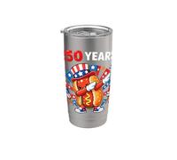 USA Anniversary Dabbing Hotdog Bun 250th America 4 de julio Vaso térmico de acero inoxidable de doble pared