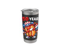 USA Anniversary Dabbing Hotdog Bun 250th America 4 de julio Vaso térmico de acero inoxidable de doble pared