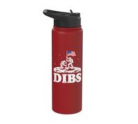 USA Astronauta Moon Dibs Bandera Americana Patriótica Arte Espacial de Estados Unidos Stainless Steel Insulated Water Bottle