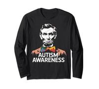 USA Autism Awareness - Abraham Lincoln Autism Kids Men Women Manga Larga