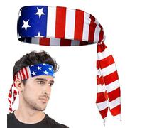 USA Bandana, American Flag Bandana, 41.3 Absorbente de sudor transpirable USA Bandana, Eleastic Non-Slip Flag Band de banda para hombres Fútbol, tenis, entrenamiento, disfraz
